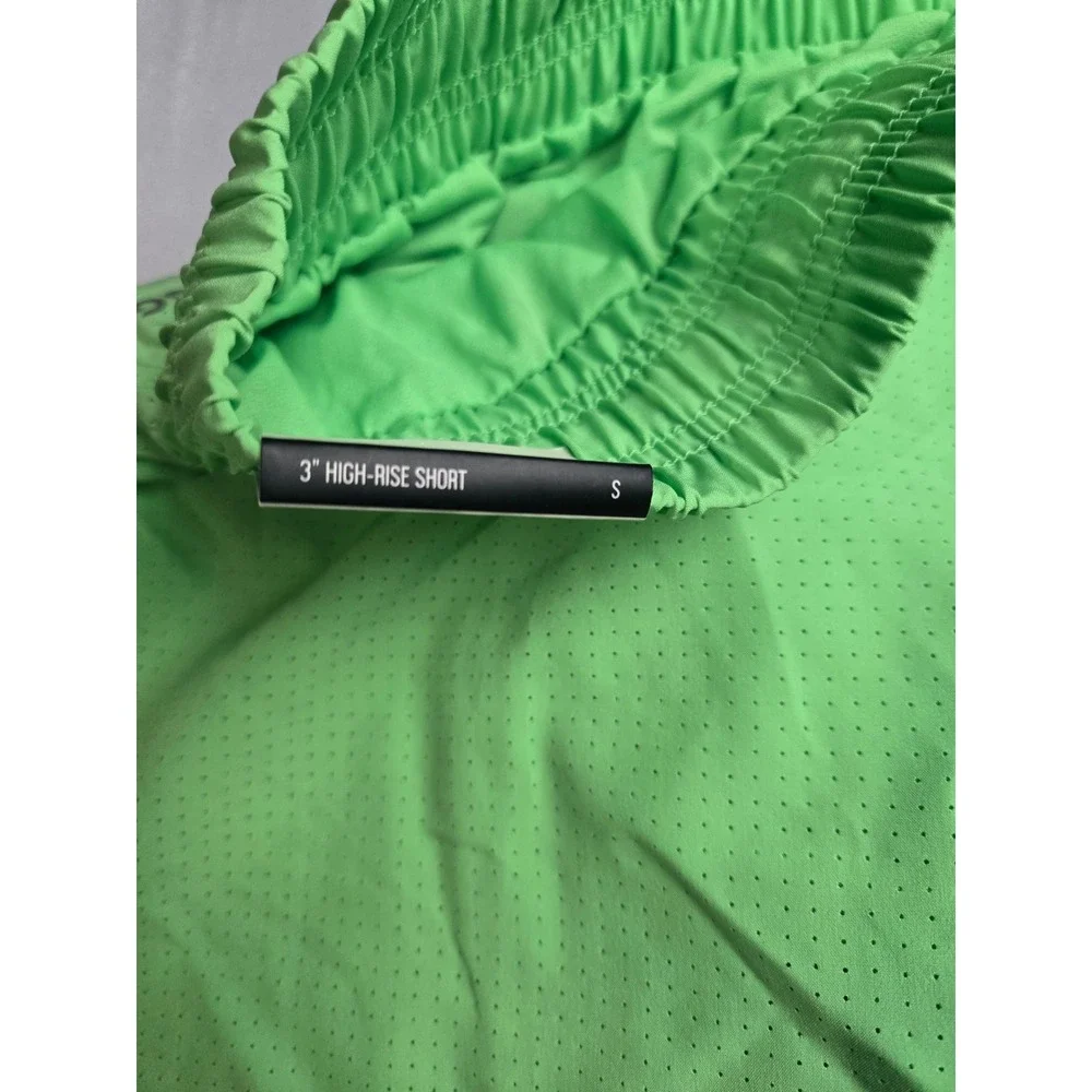 DSG Stride High Rise Short 3 Inch Inseam Lime Green Perforated Running Womens S